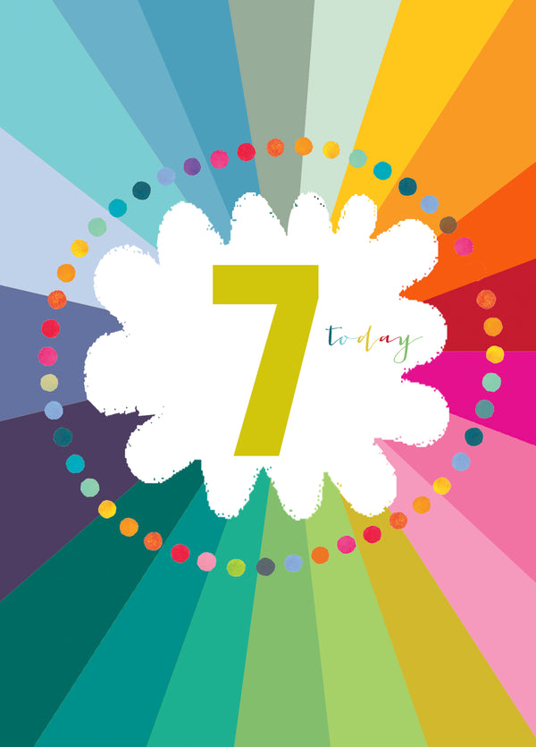 Colourful Cloud 7th Birthday Card