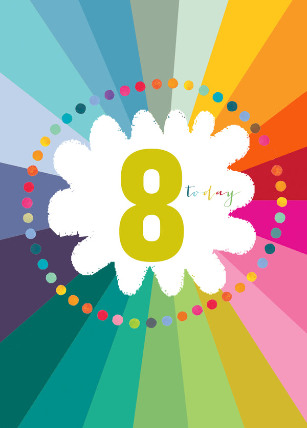 Colourful Cloud 8th Birthday Card