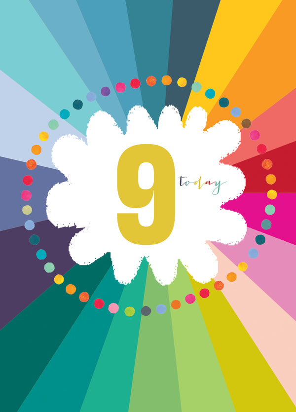 Colourful Cloud 9th Birthday Card