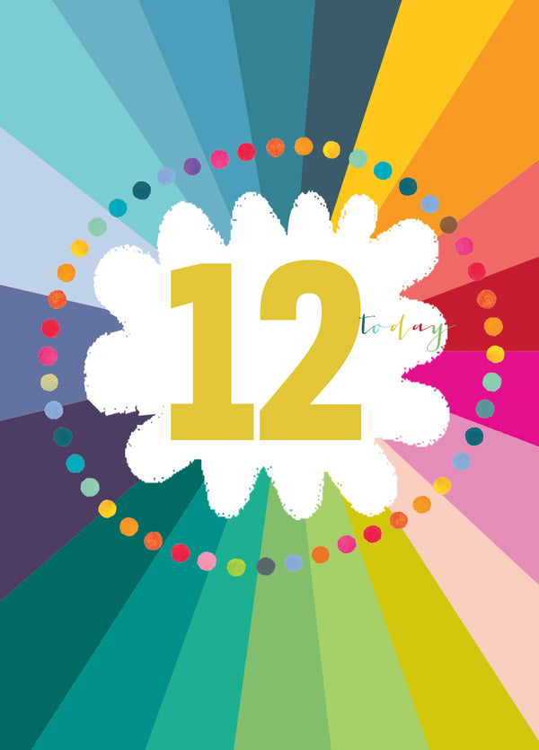 Colourful Cloud 12th Birthday Card