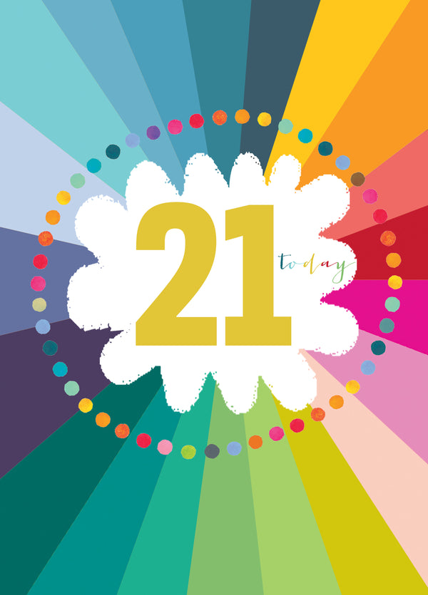 Colourful Cloud 21st Birthday Card