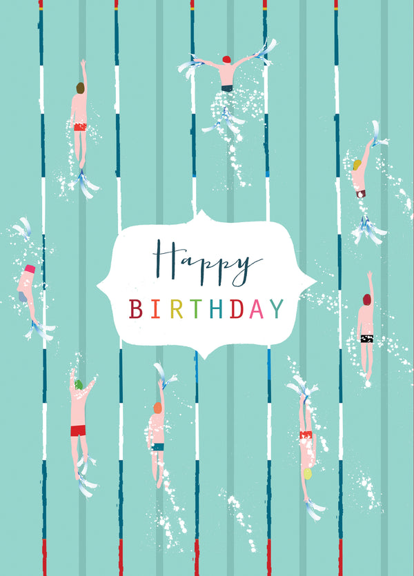 Swimming Birthday Card