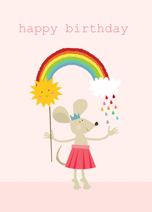 Rainbow Mouse Birthday Card