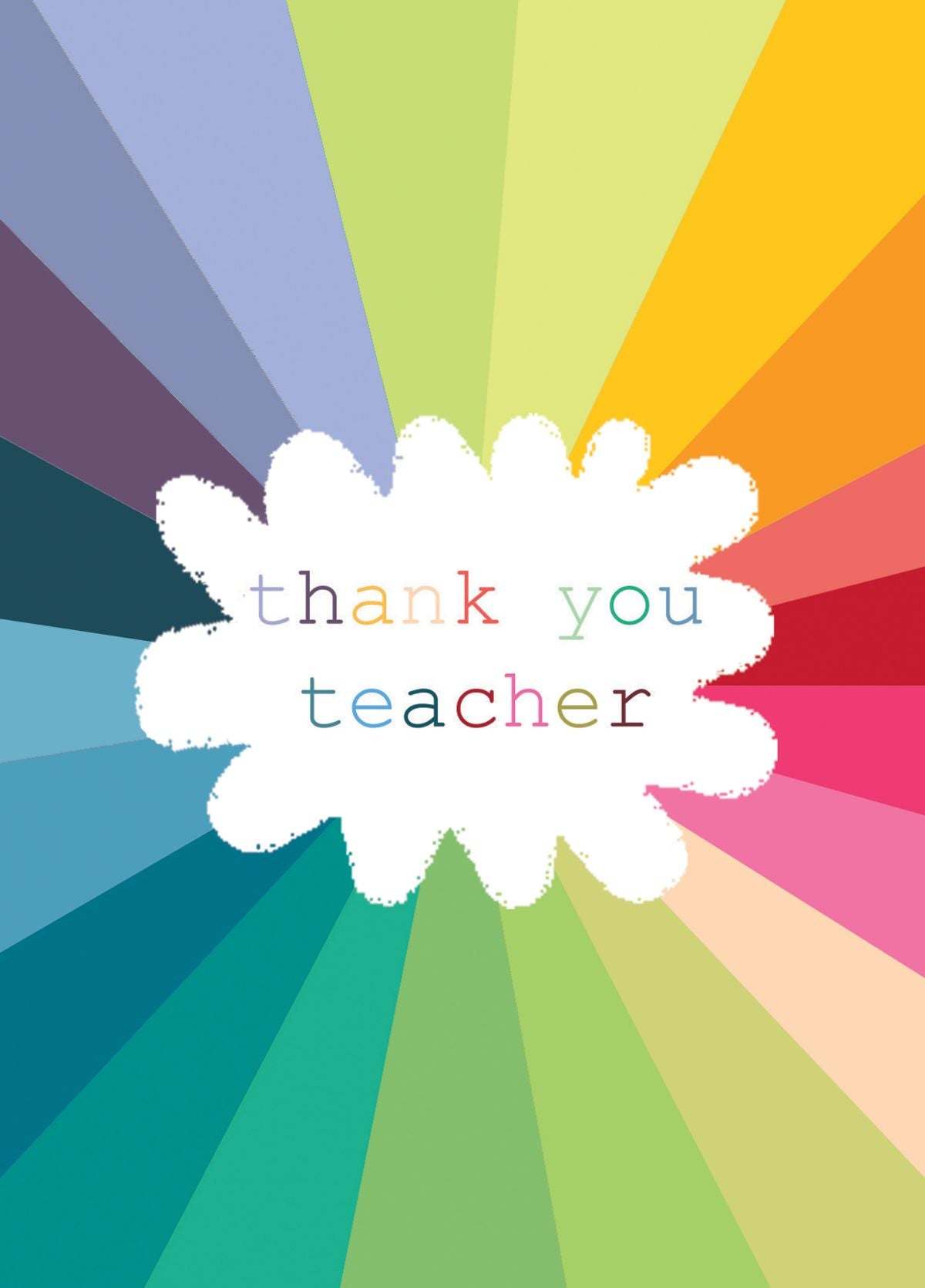 Thank You Teacher Rainbow
