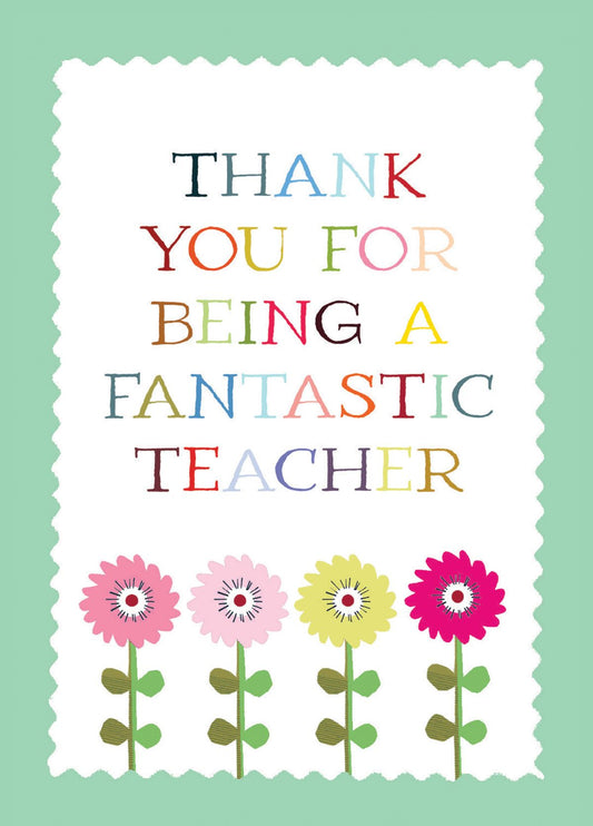Thank You Teacher Flowers Card