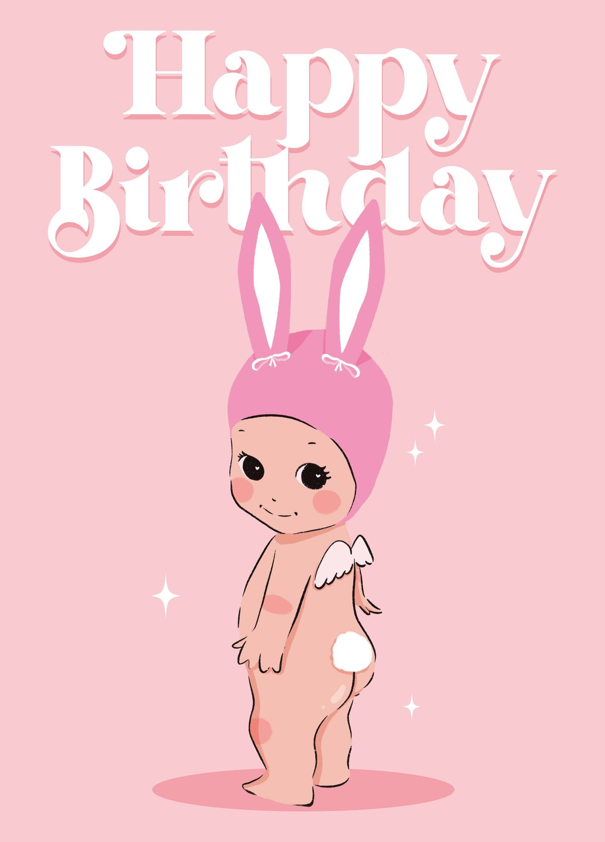 Bunny Sonny Angel Inspired Birthday Card