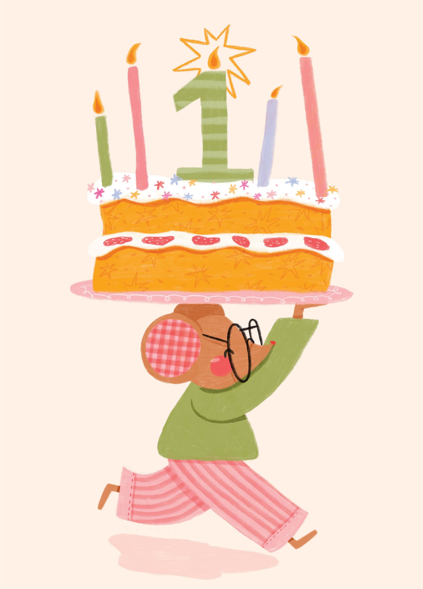 Whimsical First Birthday Card: Magical Mouse Cake