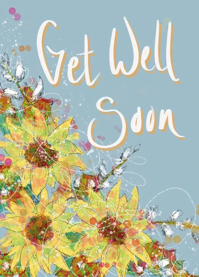 Get Well Sunflowers Card
