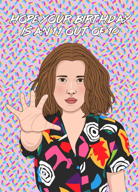 Eleven Stranger Things Birthday Card