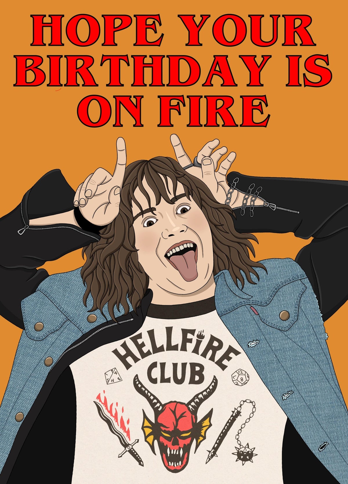 Eddie Munson Stranger Things Hellfire Card