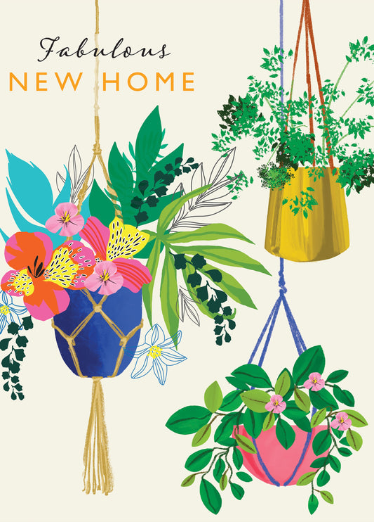 Fabulous New Home Macrame House Plant Card