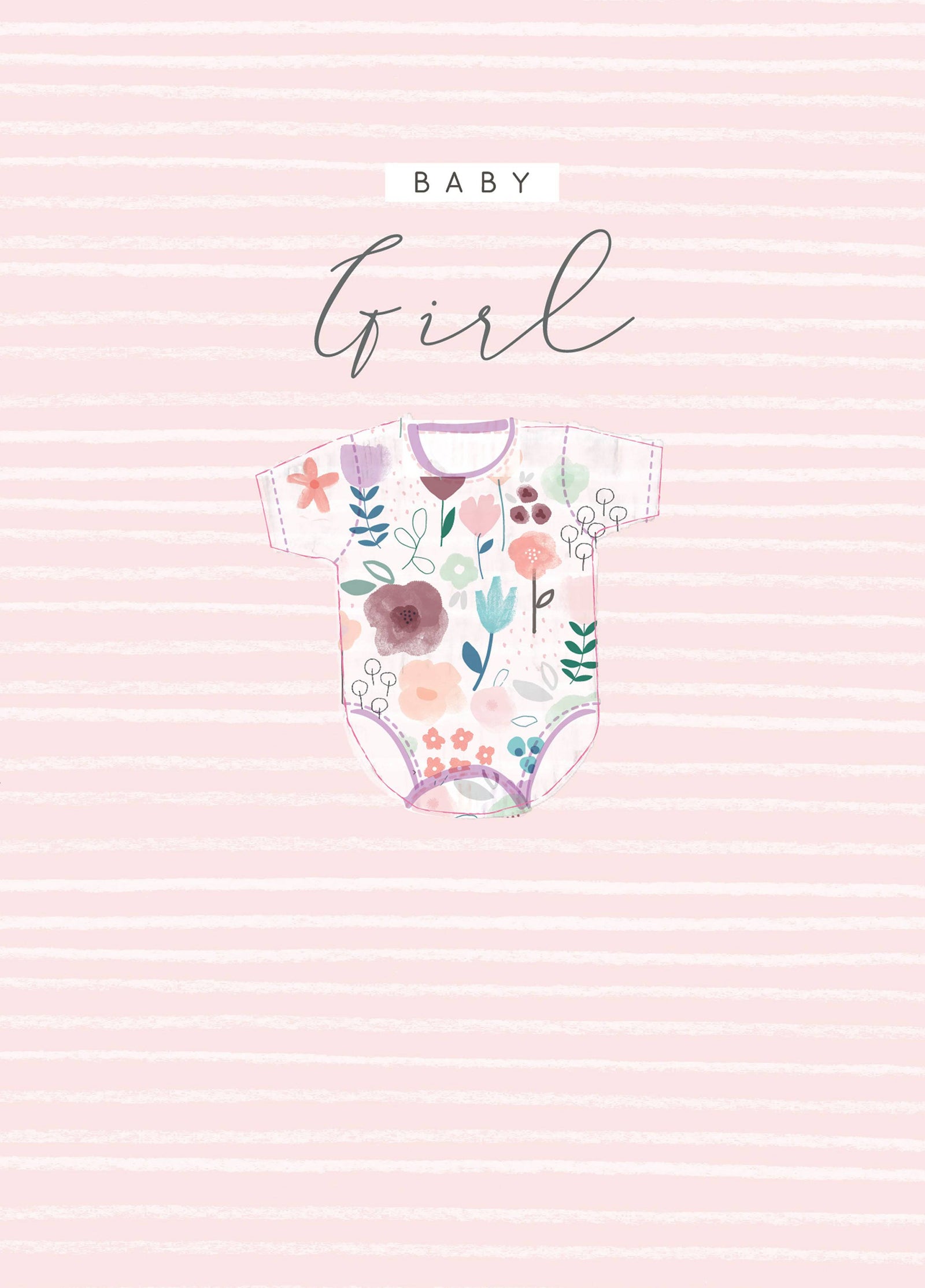 Baby Girl Baby Grow Card