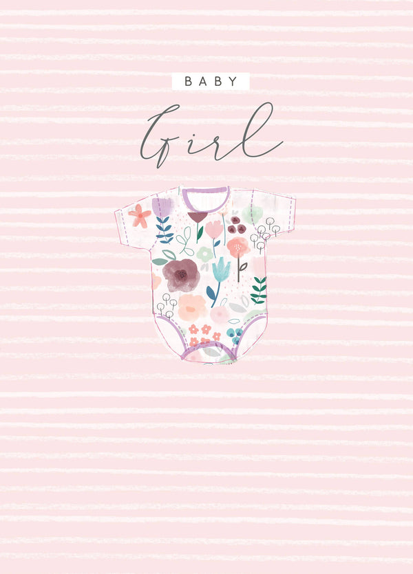 Baby Girl Baby Grow Card
