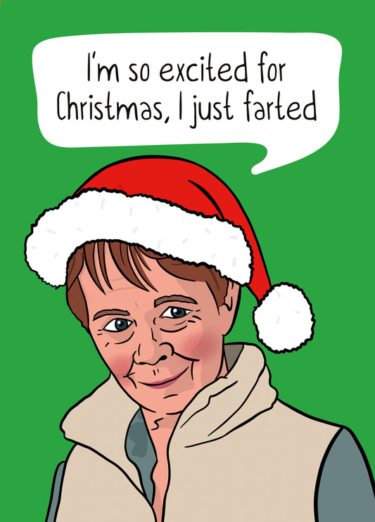 Funny Christmas Card - Celia Imrie - Celebrity Traitors