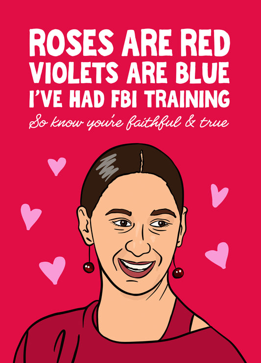 Funny The Traitors Valentine’s Card – FBI Training Rachel Inspired