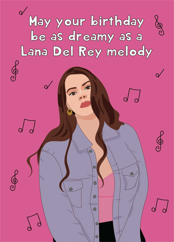 Lana Del Rey Themed Birthday Card