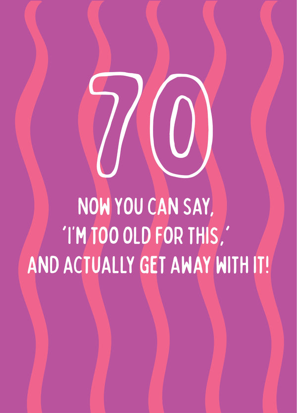 70th Birthday Milestone Card