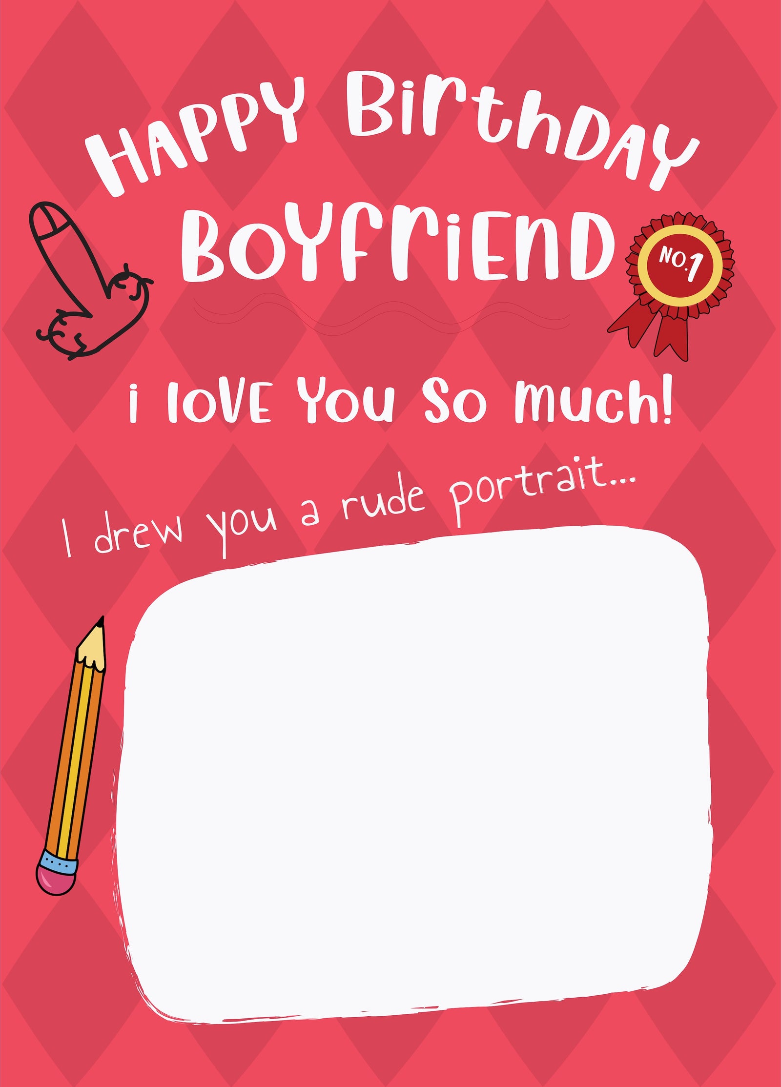Happy Birthday Boyfriend - Draw Your Own Birthday Card