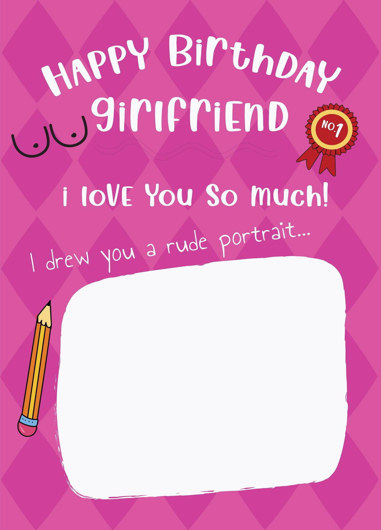 Happy Birthday Girlfriend - Draw Your Own Birthday Card