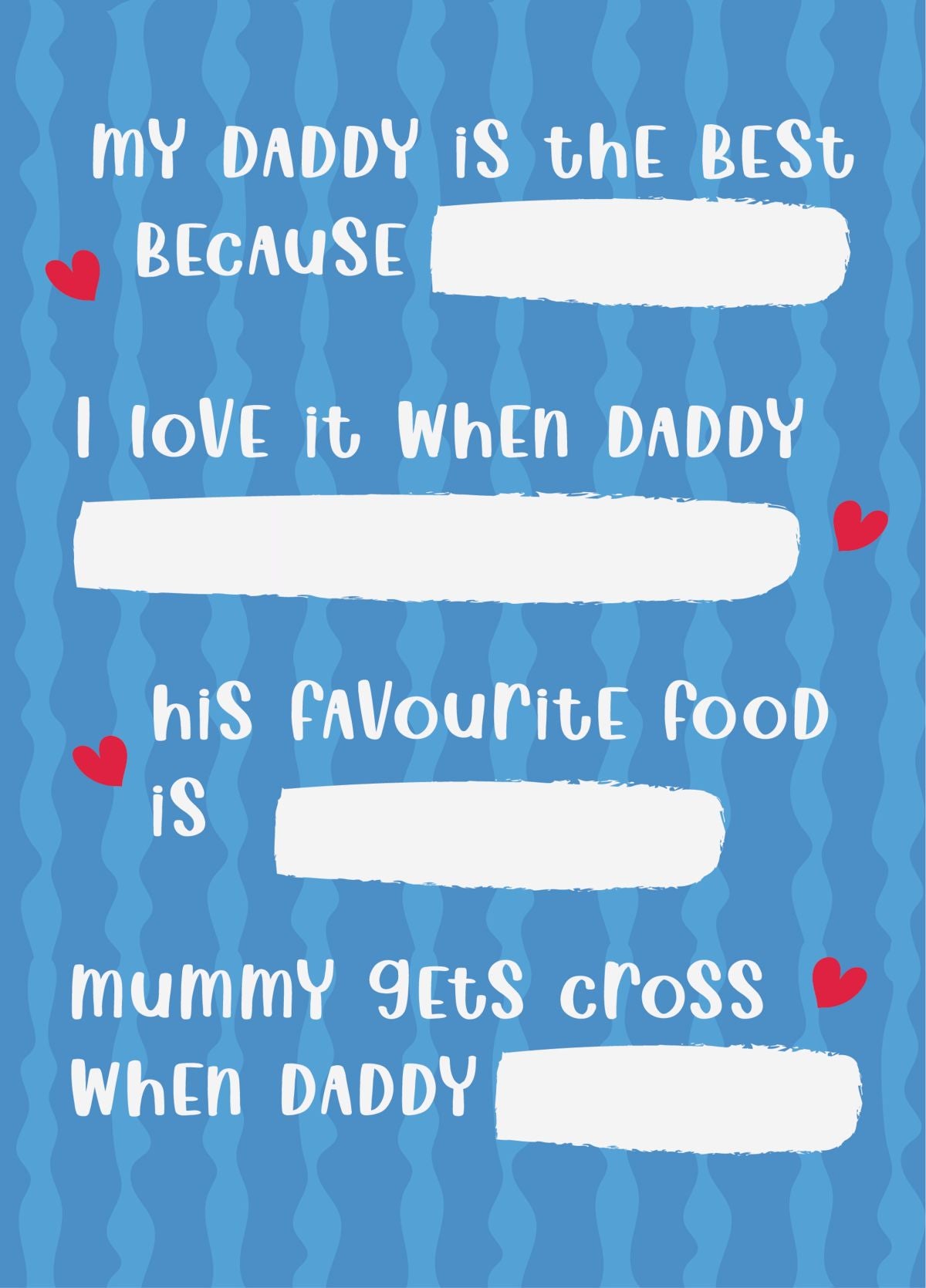 I Love Daddy - Personalised Father's Day Card