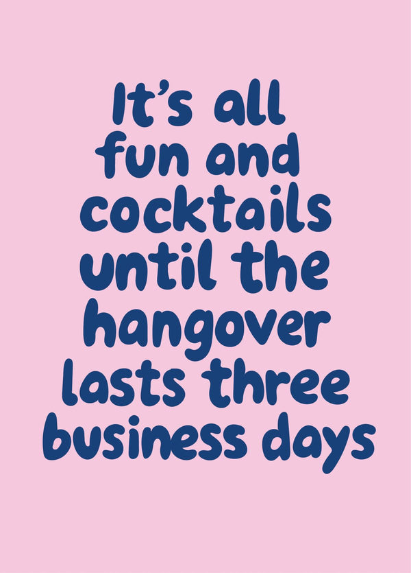 It's All Fun And Cocktaills - Funny Birthday Card