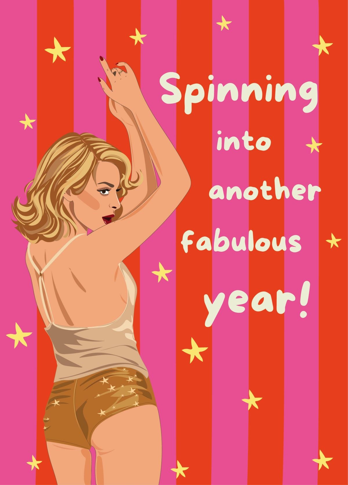 Spinning Into Another Year - Kylie Minogue Birthday Card