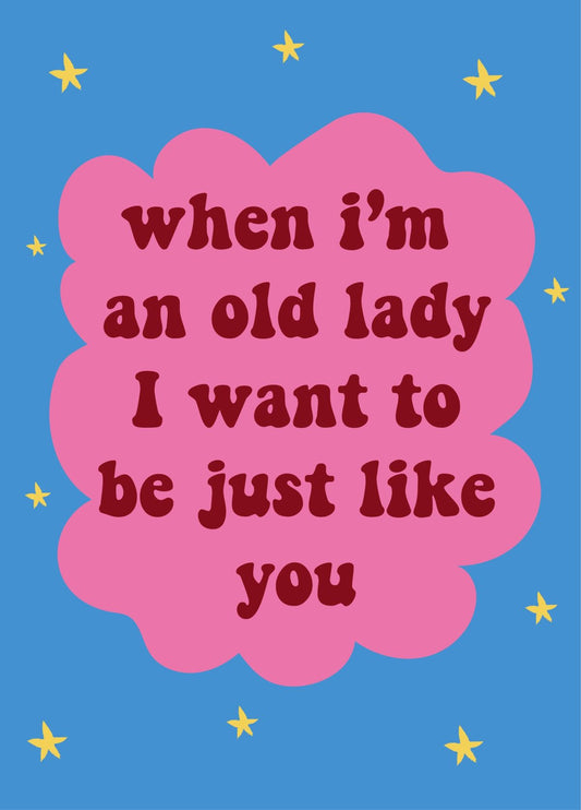When I'm An Old Lady I Want To Be Like You - Funny Birthday Card