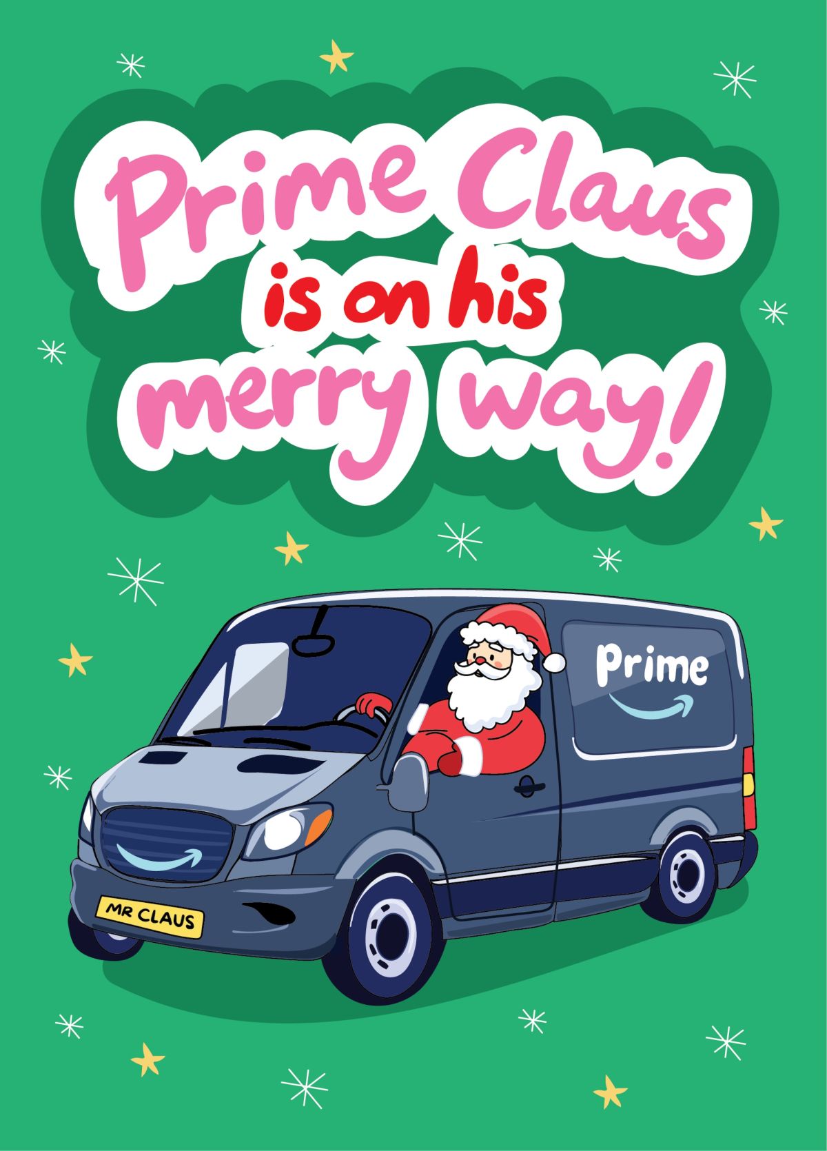 Amazon Prime Santa - Funny Christmas Card