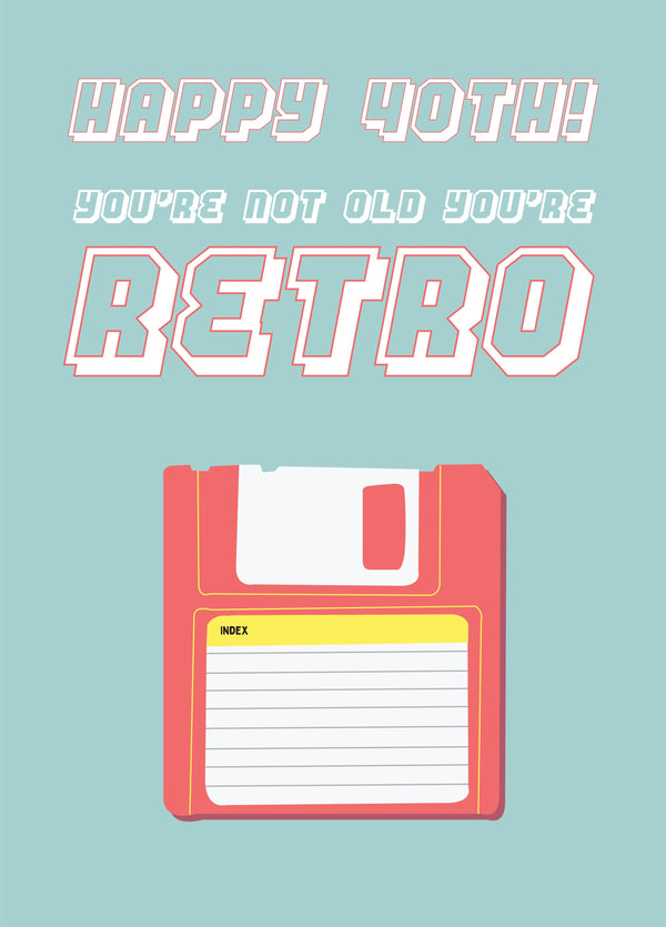 40th Retro Birthday Card