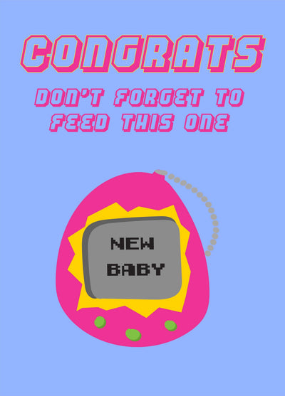 90s Retro New Baby Card