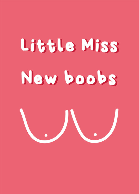 Little Miss New Boobs - Breast Reconstruction Card