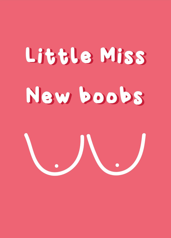 Little Miss New Boobs - Breast Reconstruction Card