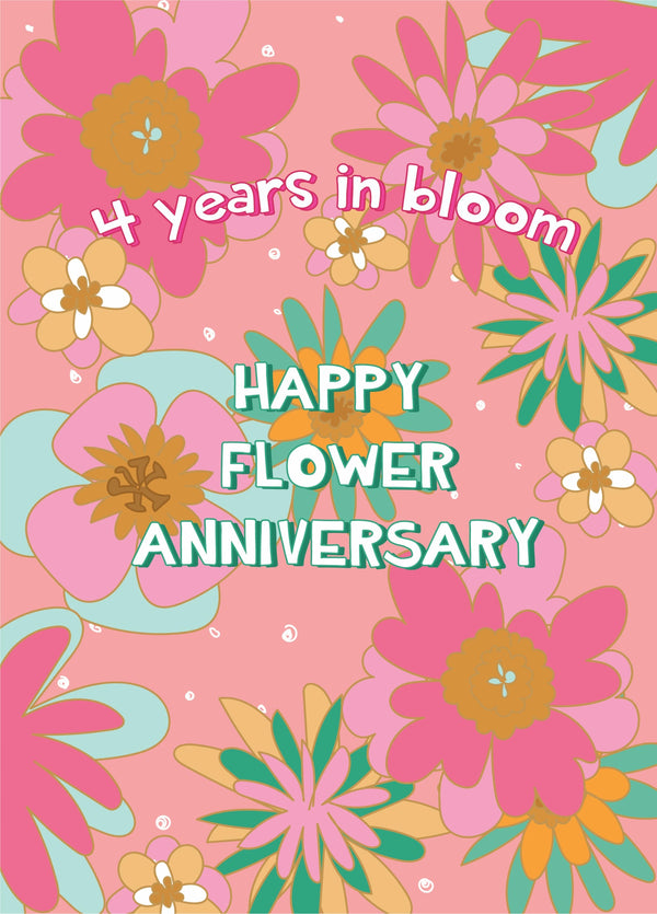 Happy 4th Anniversary Card