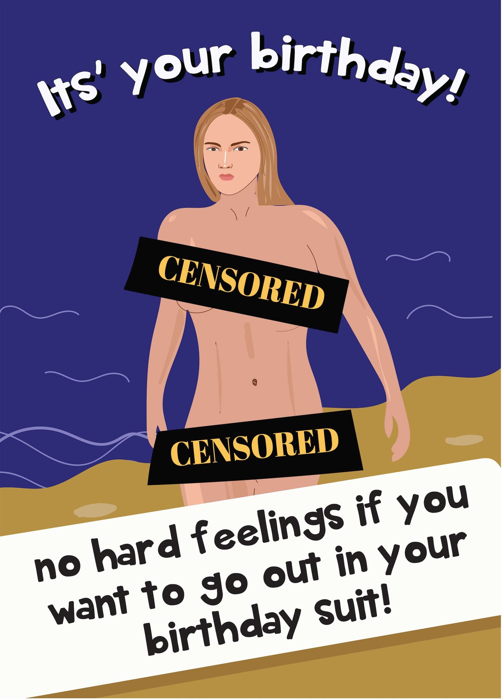 Jennifer Lawrence Full Frontal Birthday Card
