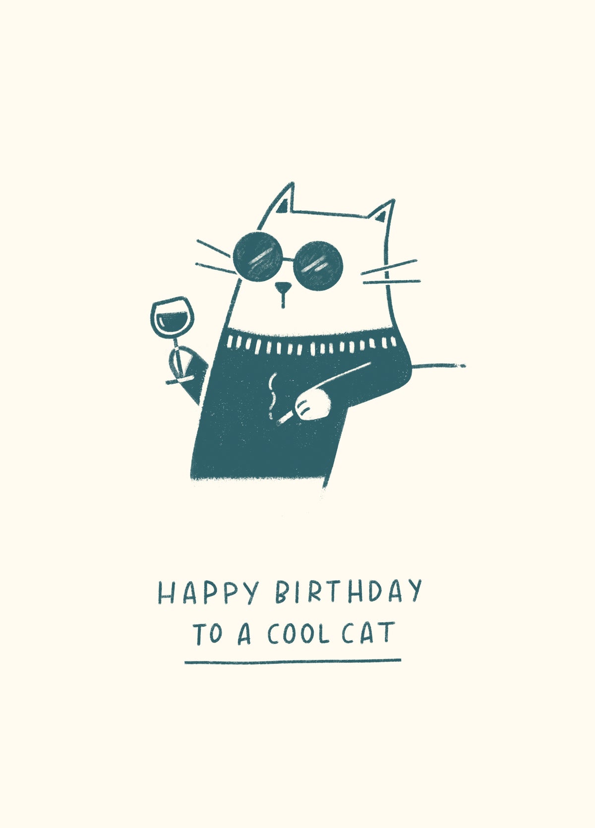 Cool Cat Birthday Card
