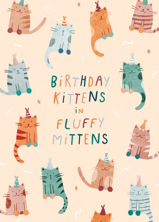 Fluffy Kittens In Birthday Mittens