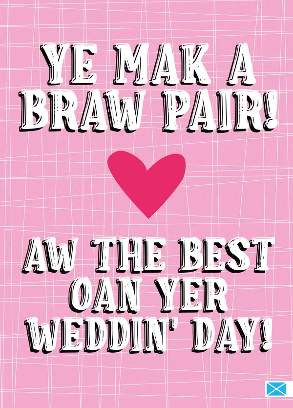 Aw The Best Oan Yer Weddin' Day! Scottish Wedding Card