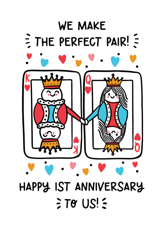 1st Anniversay Card To Husband/Wife - Paper Anniversary