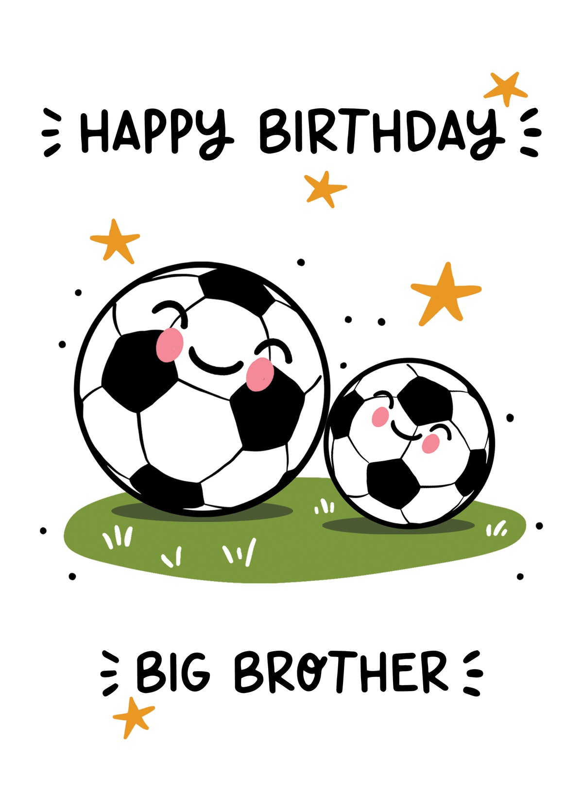 Big Brother Footballs Birthday Card