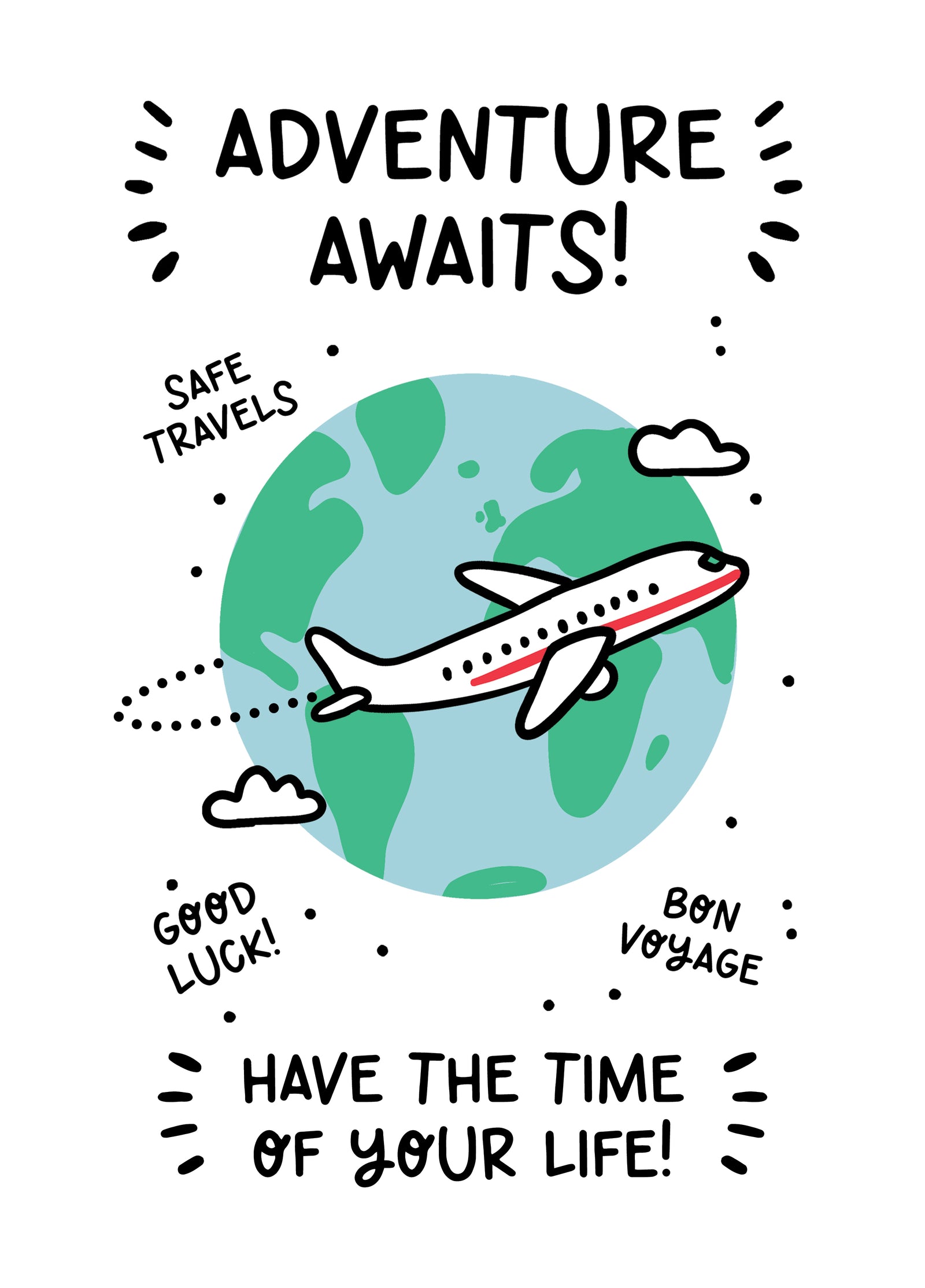 Adventure Awaits! Bon Voyage And Good Luck Card