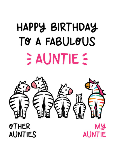 Fabulous Auntie Birthday Card