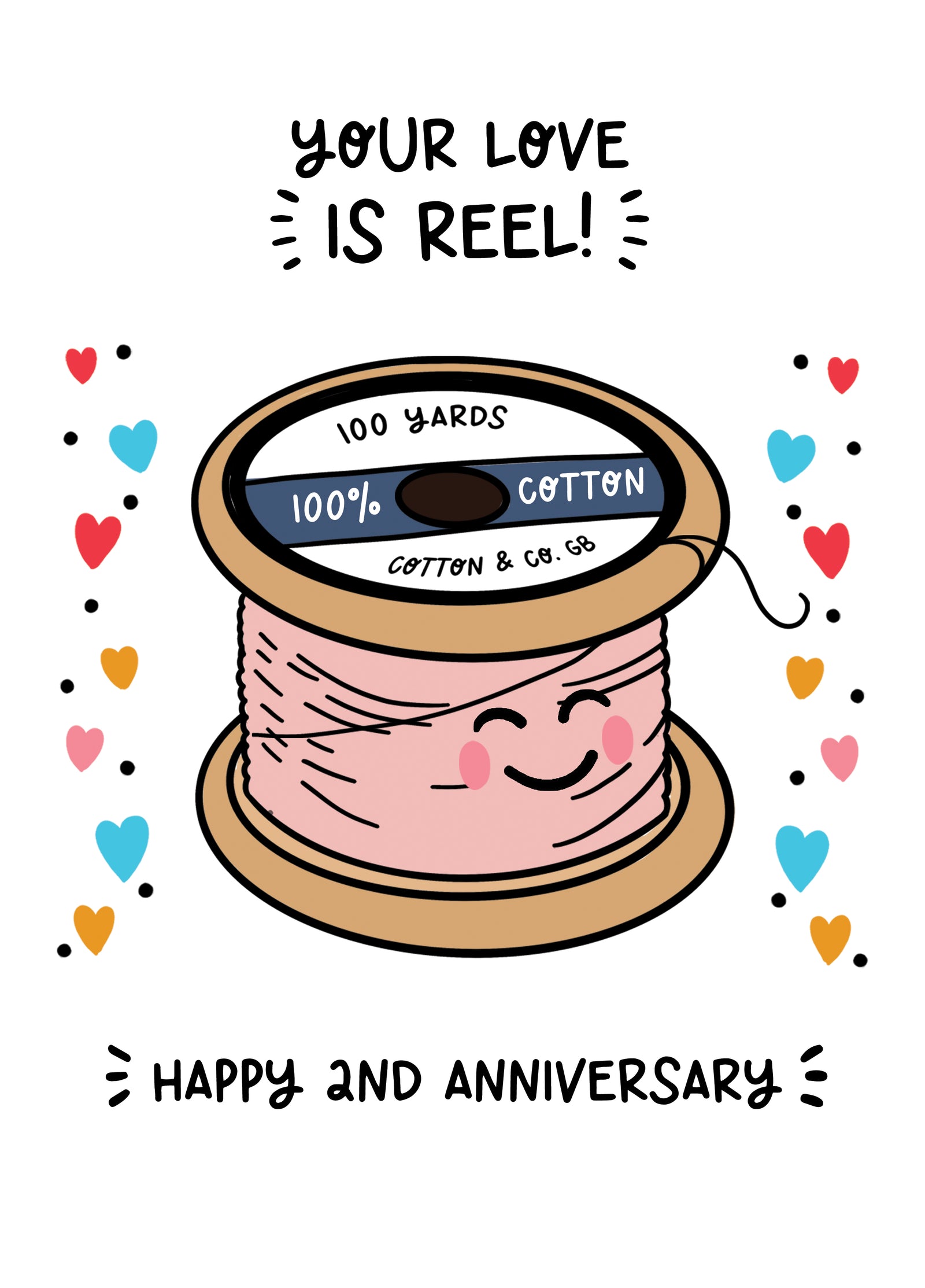 2nd Anniversary Card - Cotton Anniversary