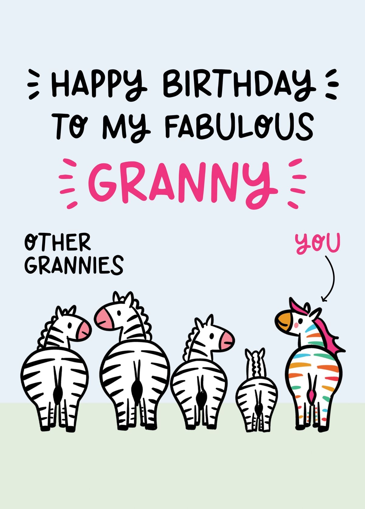 Funny Fabulous Birthday Card For Granny