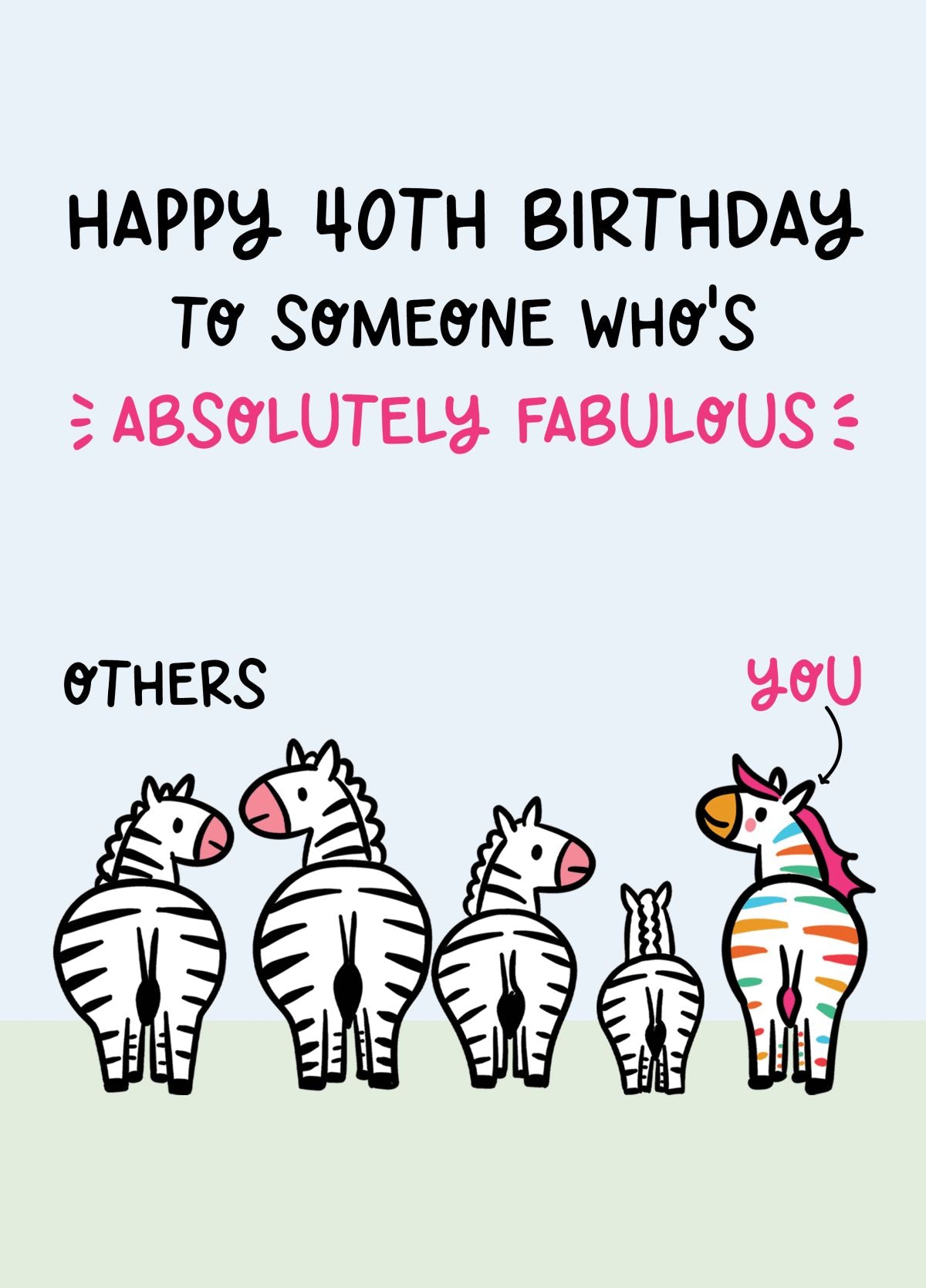 Fabulous At 40 Birthday Card