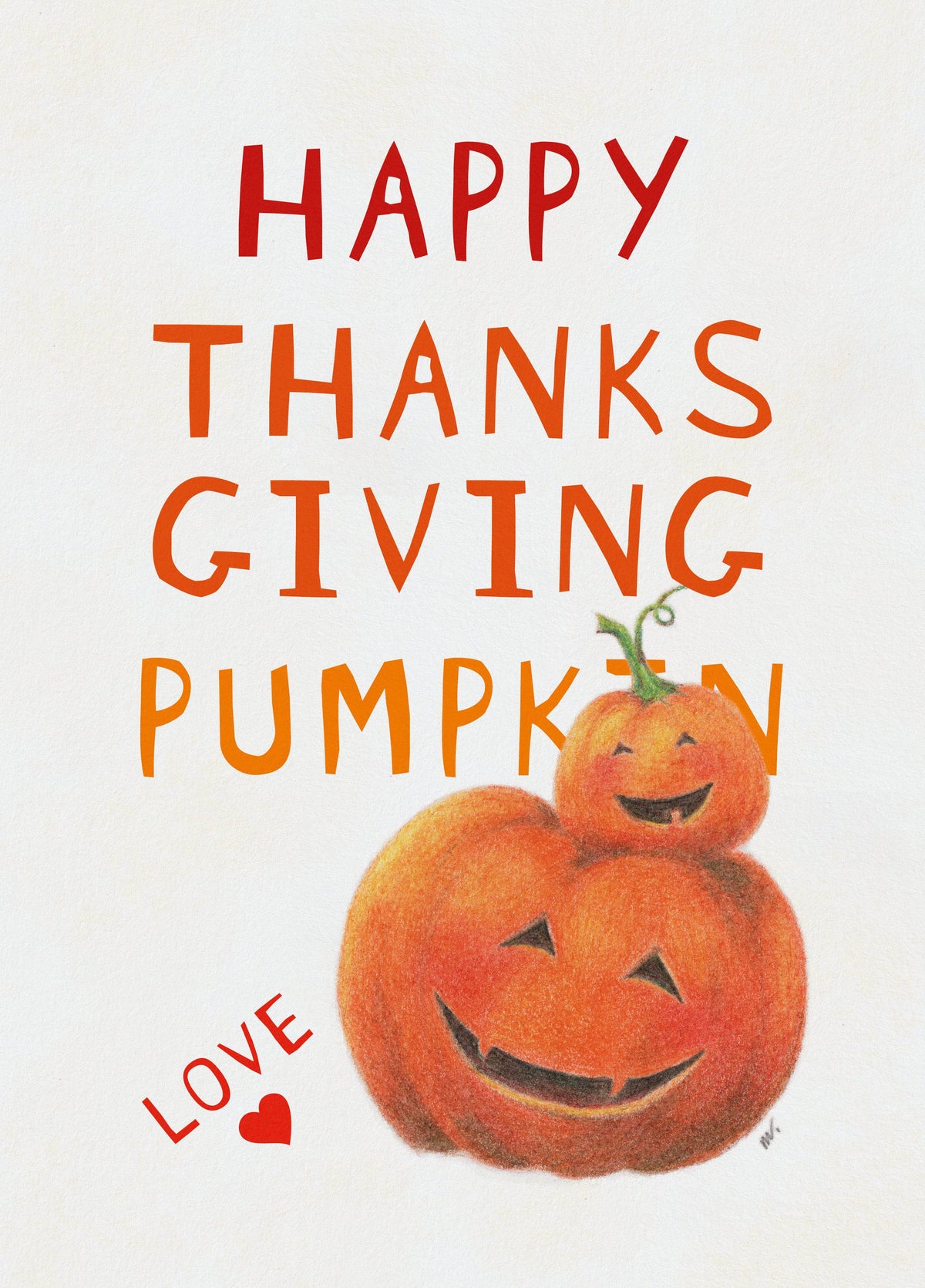Happy Thanksgiving Pumpkin Card