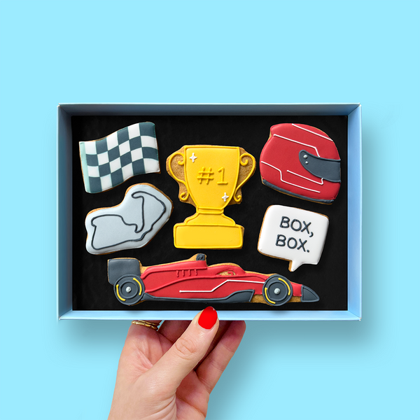 Racer Father's Day Letterbox Iced Cookies