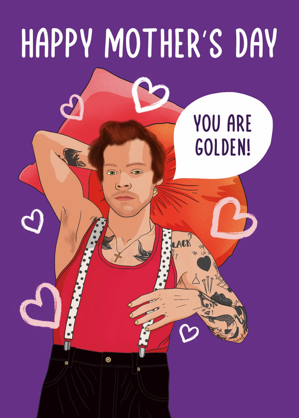 Harry Styles Golden Mother's Day Card