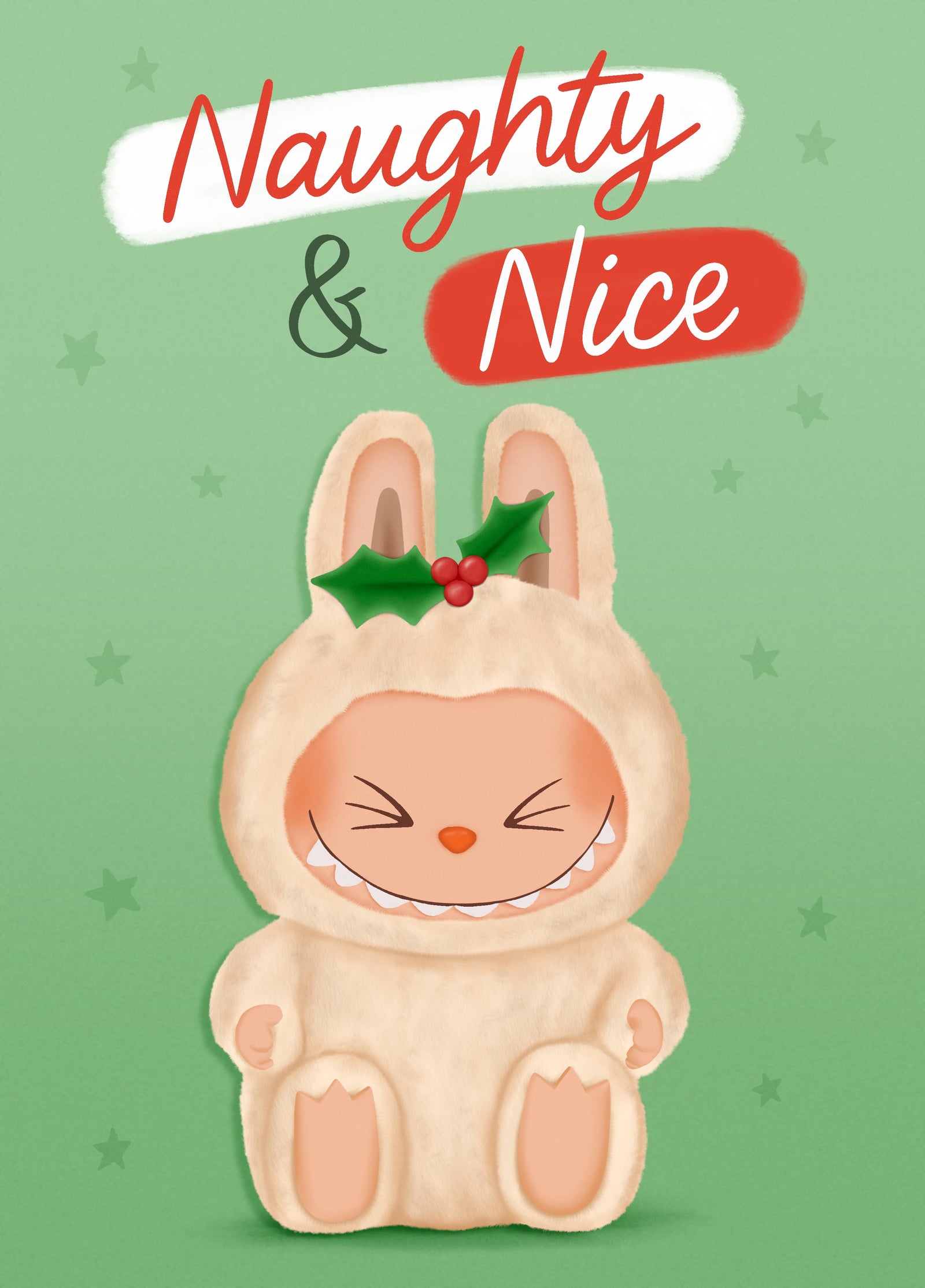 Christmas Labubu Card - Naughty And Nice
