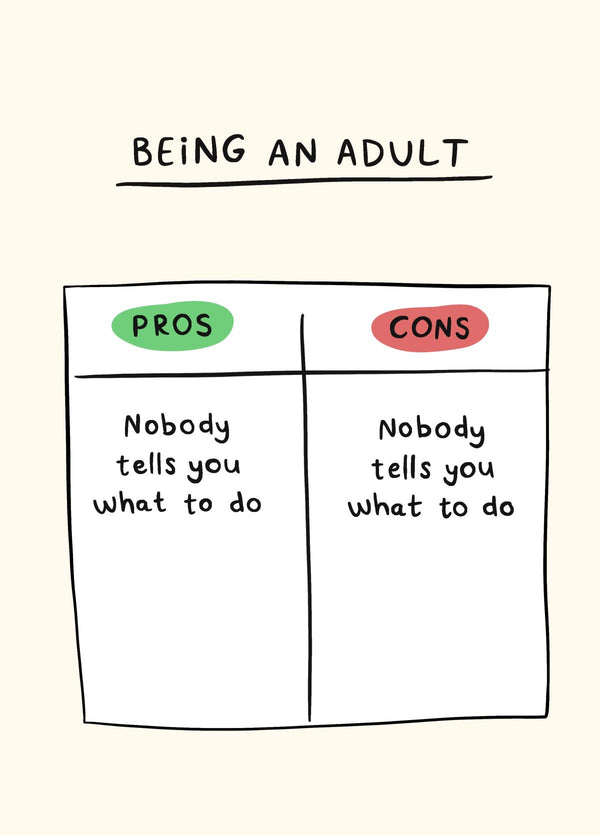 Being An Adult Funny Birthday Card