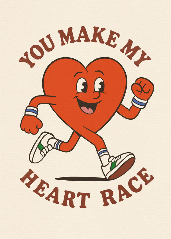 You Make My Heart Race - Retro Anniversary / Valentines Card
